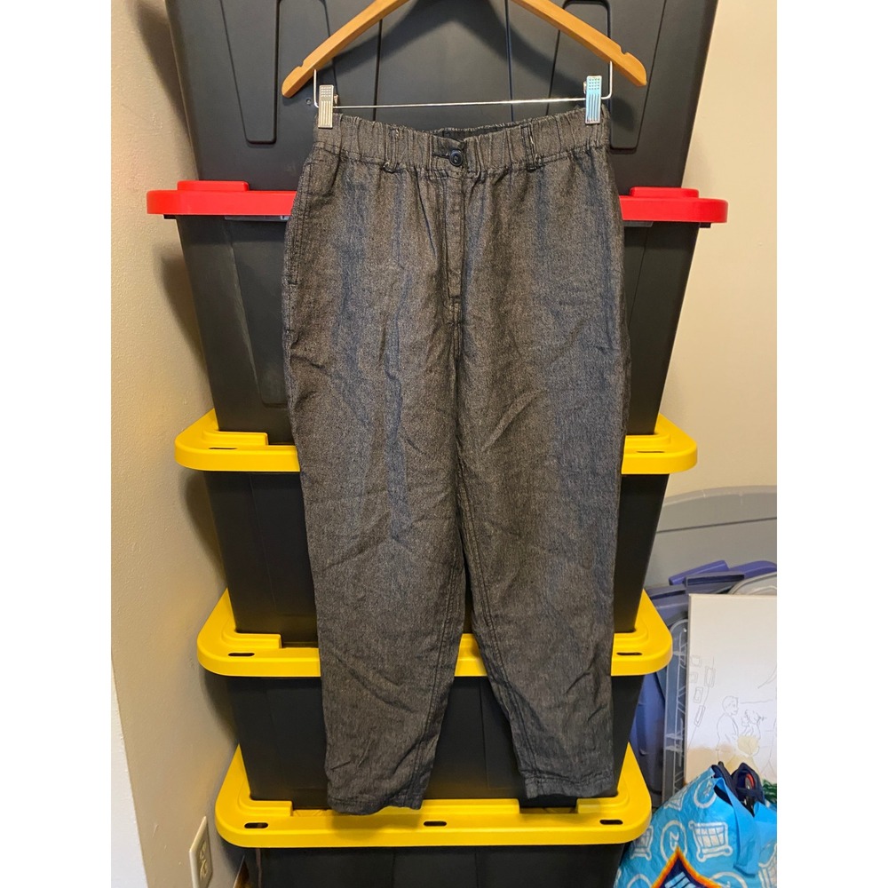 Poetry Linen Wool Tapered Trousers 6 Gray Textured Minimalist Lagenlook Academia - Picture 2 of 5